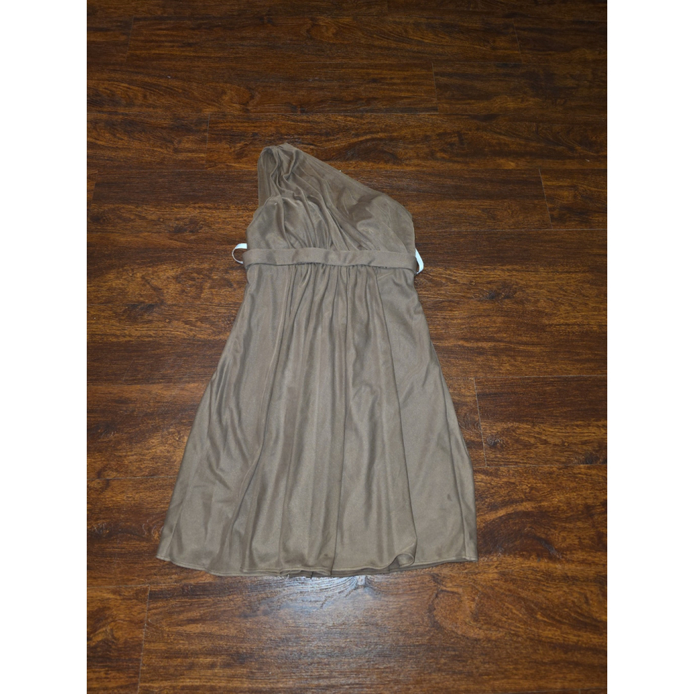 David's Bridal brown one shoulder dress size 2
